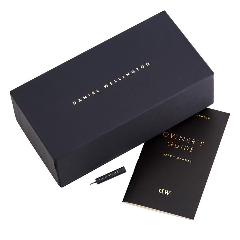Daniel Wellington Winchester watch box and included owner's guide documentation