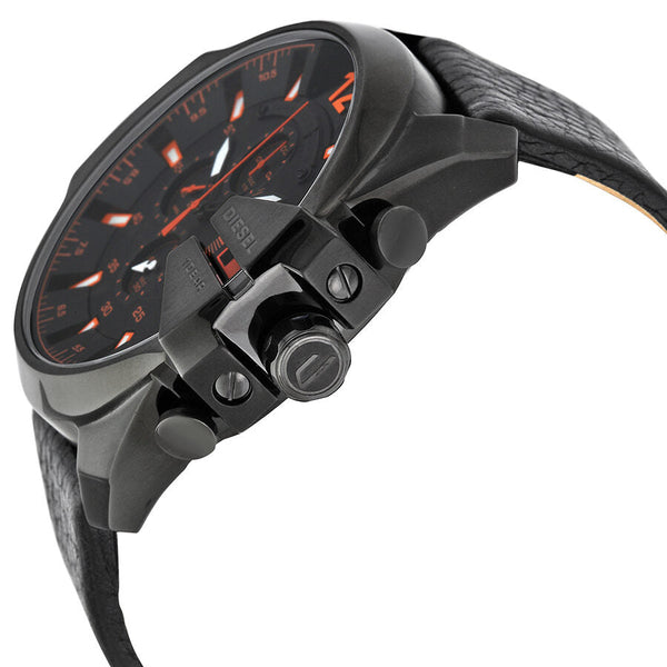 Diesel Chronograph Black Dial Black Leather Men's Watch #DZ4291 - Big Daddy Jewelry #2