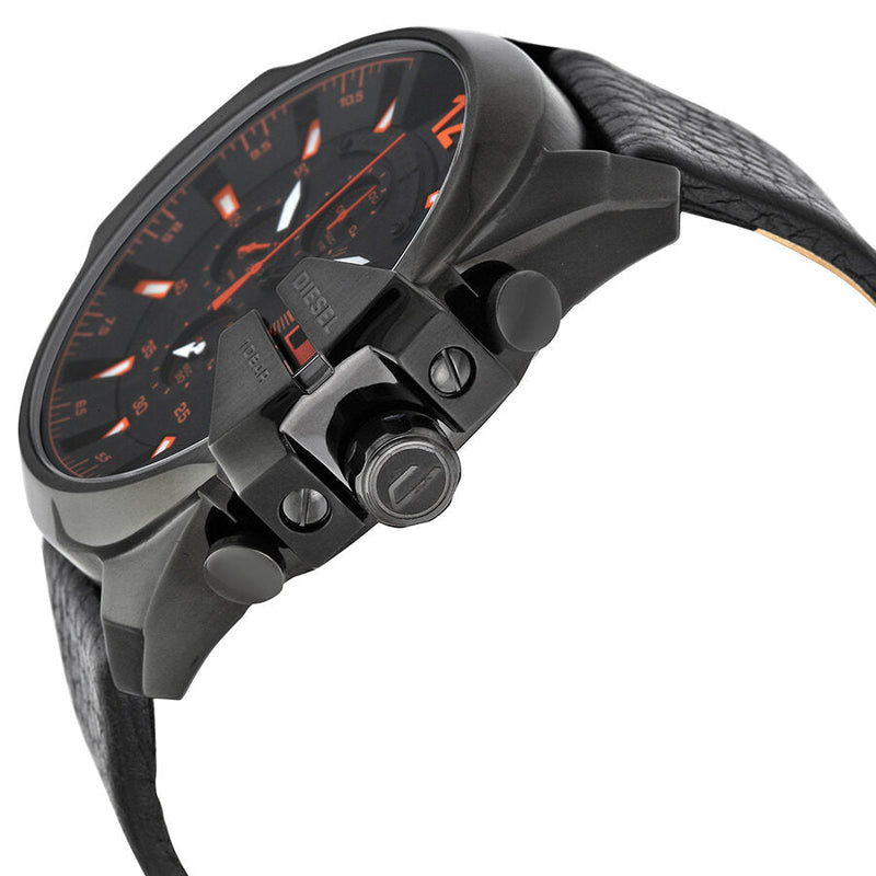 Diesel Chronograph Black Dial Black Leather Men's Watch #DZ4291 - Big Daddy Jewelry #2