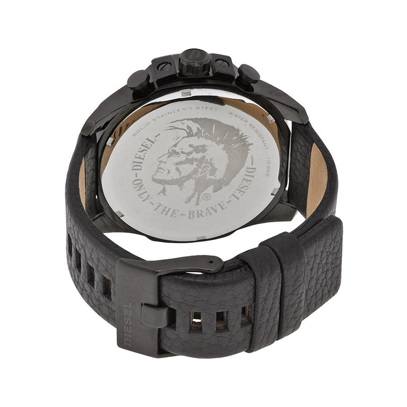 Diesel Chronograph Black Dial Black Leather Men's Watch #DZ4291 - Big Daddy Jewelry #3