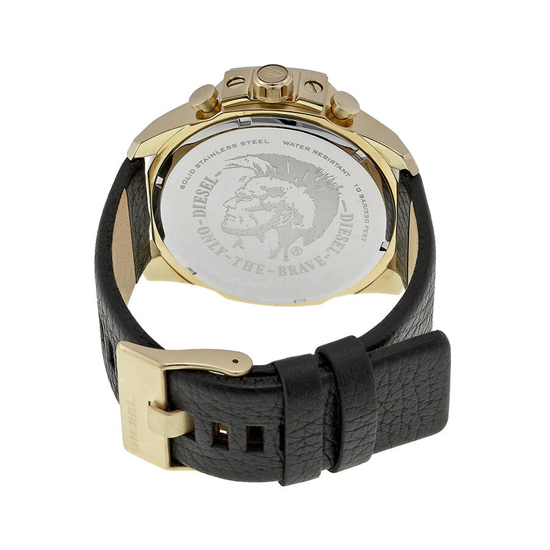 Diesel Mega Chief Black Dial Black Leather Men's Watch #DZ4344 - Big Daddy Jewelry #3