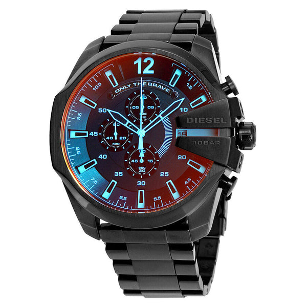 Diesel Mega Chief Black Ion-plated Stainless Steel Men's Watch #DZ4318 - Big Daddy Jewelry