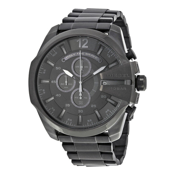 Diesel Mega Chief  Chronograph Black Dial Men's Watch #DZ4355 - Big Daddy Jewelry