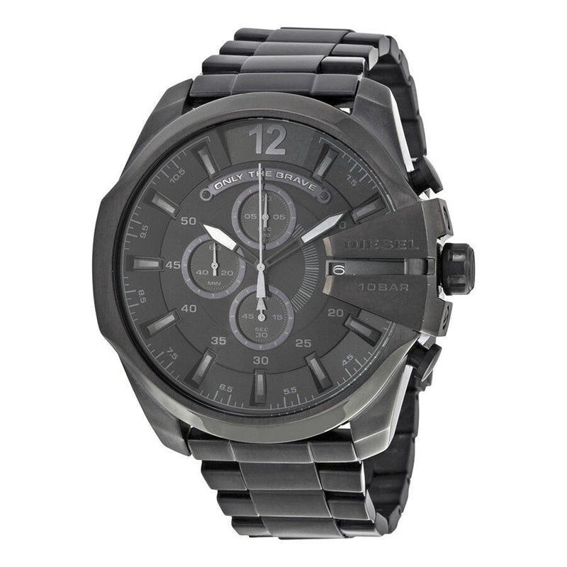 Diesel Mega Chief  Chronograph Black Dial Men's Watch #DZ4355 - Big Daddy Jewelry