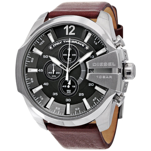 Diesel Mega Chief Chronograph Grey Dial Men's Watch #DZ4290 - Big Daddy Jewelry
