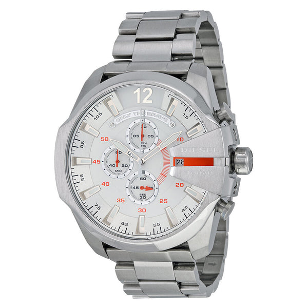 Diesel Mega Chief Chronograph White Dial Men's Watch #DZ4328 - Big Daddy Jewelry
