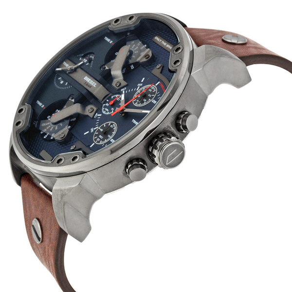Diesel Mr Daddy Dual Time Chronograph Navy Blue Dial Men's Watch #DZ7314 - Big Daddy Jewelry #2