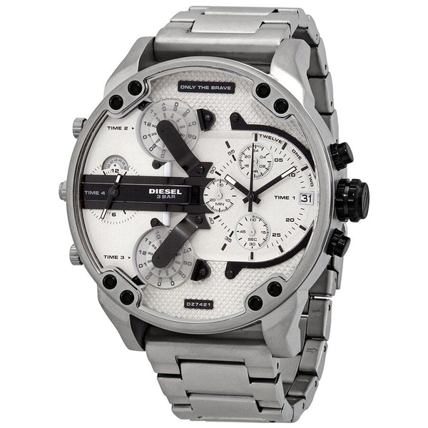 Diesel Mr. Daddy 2.0 Chronograph Quartz Silver Dial Men's Watch #DZ7421 - Big Daddy Jewelry
