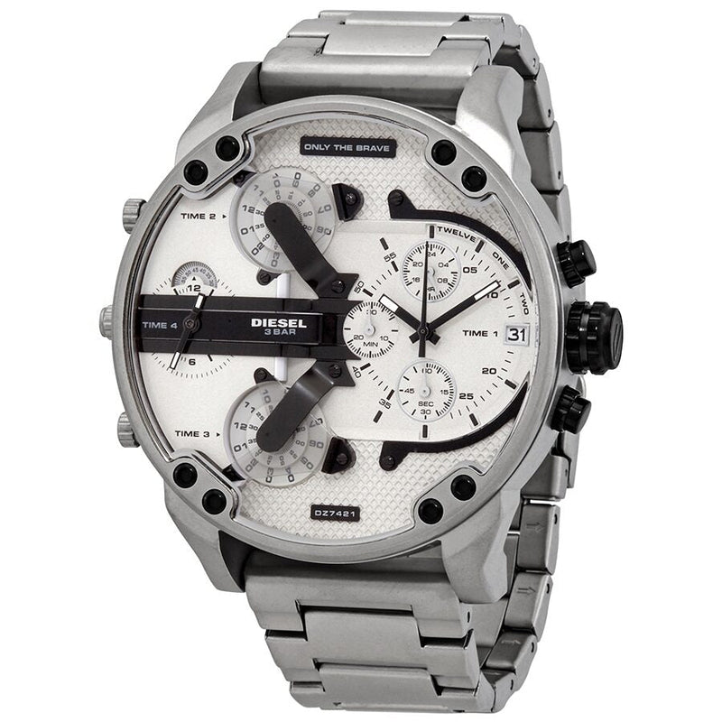 Diesel Mr. Daddy 2.0 Chronograph Quartz Silver Dial Men's Watch #DZ7421 - Big Daddy Jewelry