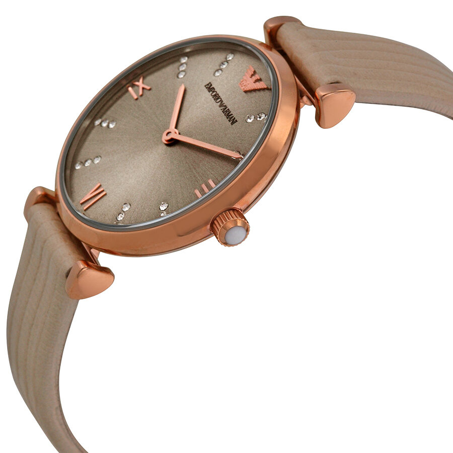 Emporio Armani Retro Warm Grey Dial Ladies Watch AR1681
