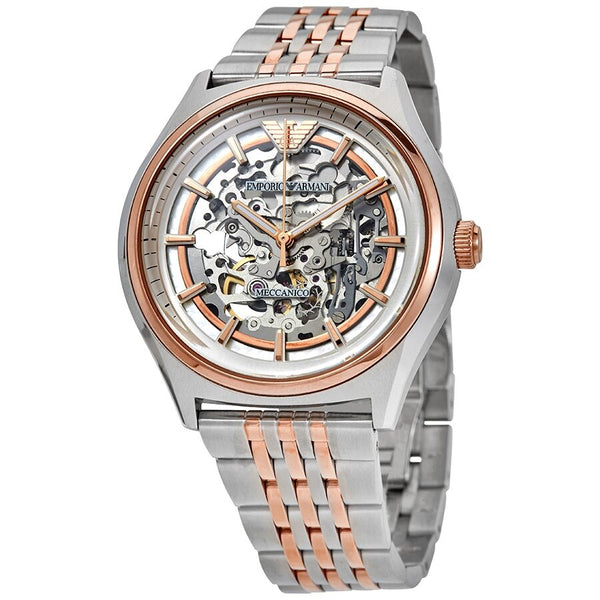 Emporio Armani Automatic Skeleton Dial Two-tone Men's Watch AR60002 - Big Daddy Jewelry