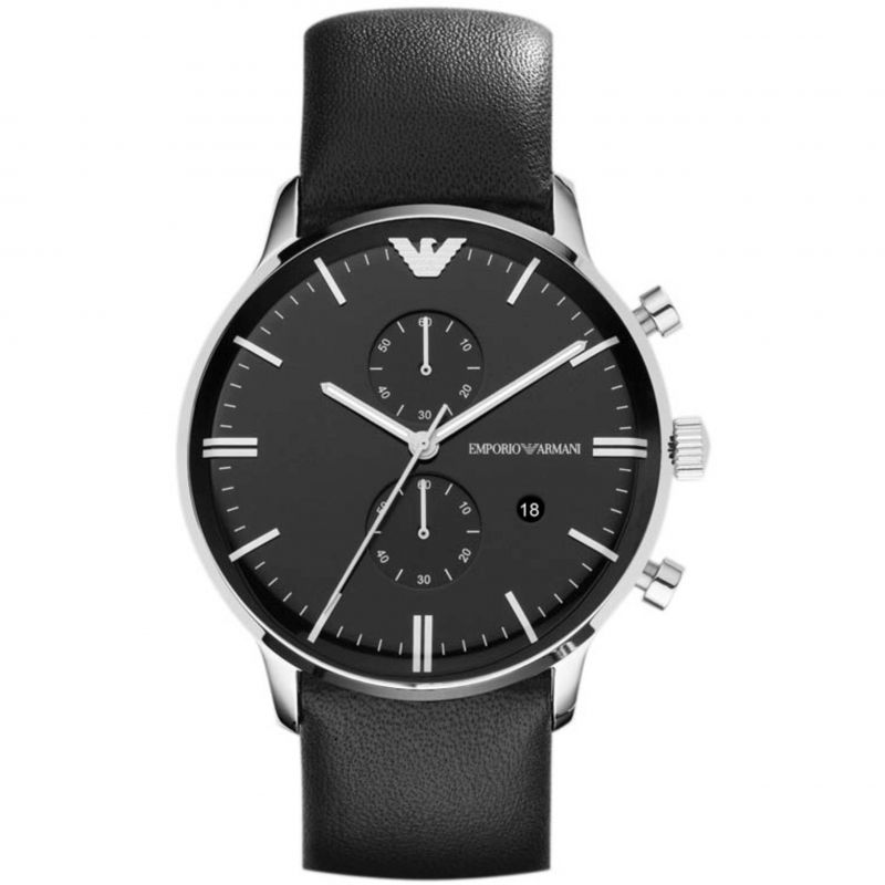 Emporio Armani Black Leather Men's Watch AR0397