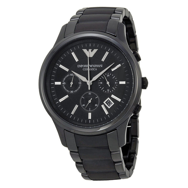 Emporio Armani Ceramica Chronograph Black Dial Men's Watch AR1452 - Big Daddy Jewelry