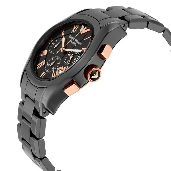 Emporio Armani Ceramica Chronograph Black Dial Men's Watch AR1410 - Big Daddy Jewelry #2