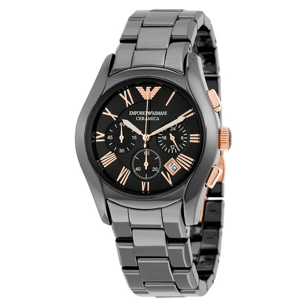 Emporio Armani Ceramica Chronograph Black Dial Men's Watch AR1410 - Big Daddy Jewelry