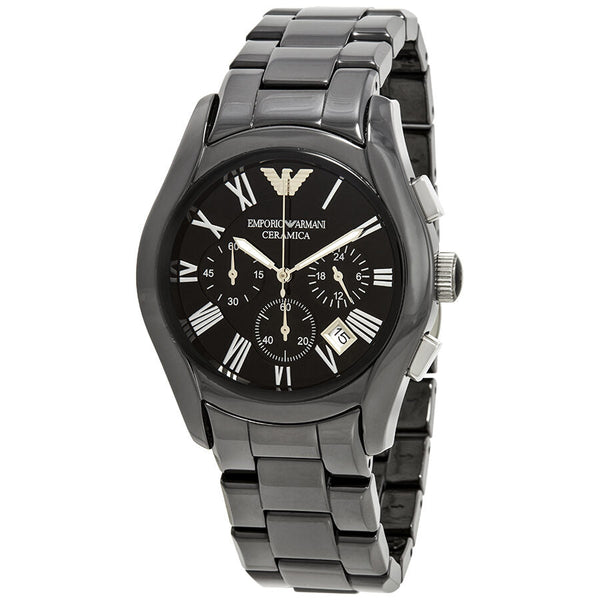 Emporio Armani Chronograph Black Dial Black Ceramic Men's Watch AR1400 - Big Daddy Jewelry