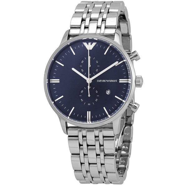 Emporio Armani Chronograph Quartz Dark Blue Dial Men's Watch #AR1648 - Big Daddy Jewelry