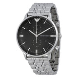 Emporio Armani Classic Chronograph Black Dial Stainless Steel Men's Watch #AR0389 - Big Daddy Jewelry