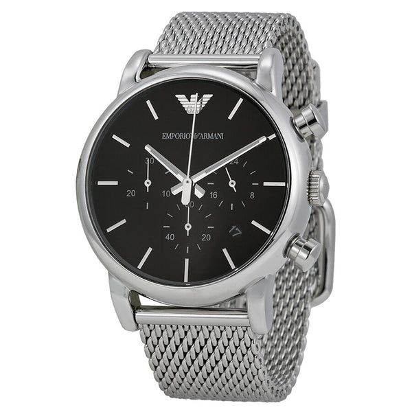 Emporio Armani Classic Chronograph Black Dial Steel Men's Watch #AR1811 - Big Daddy Jewelry