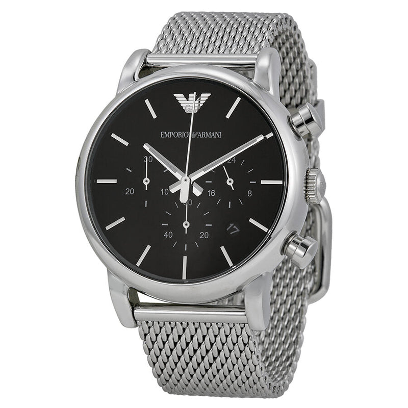 Emporio Armani Classic Chronograph Black Dial Steel Men's Watch #AR1811 - Big Daddy Jewelry