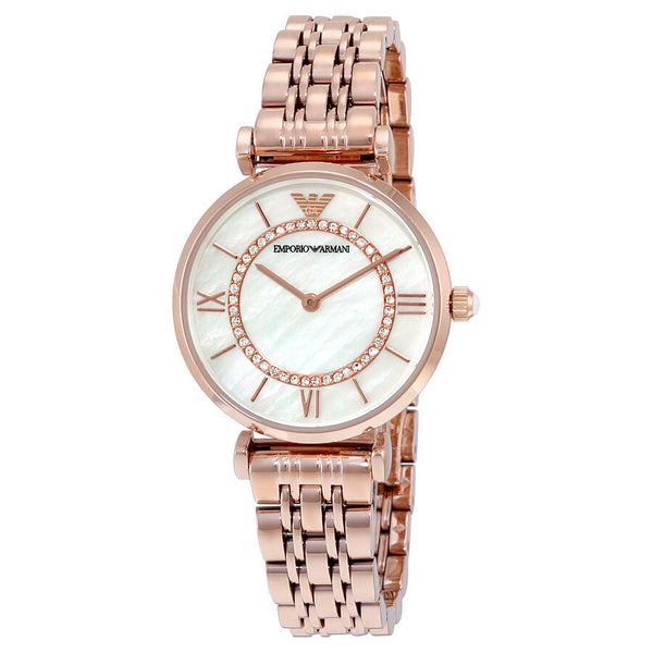 Emporio Armani Classic Mother of Pearl Dial Ladies Watch #AR1909 - Big Daddy Jewelry