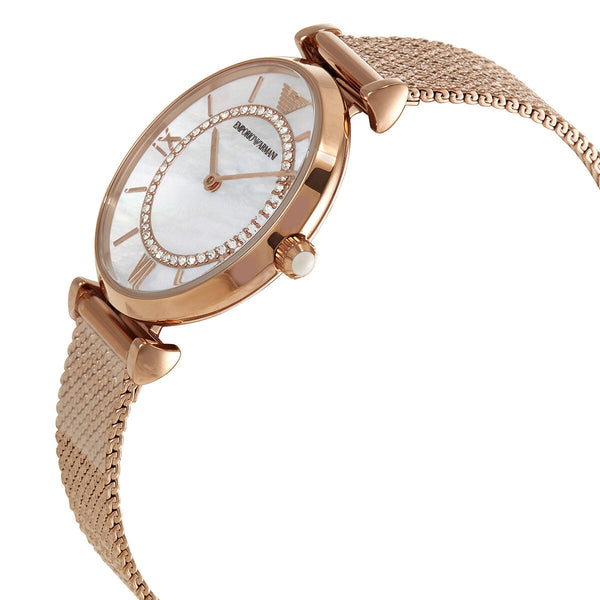 Emporio Armani Gianni T-Bar Mother of Pearl Dial Ladies Watch #AR11320 - Big Daddy Jewelry #2