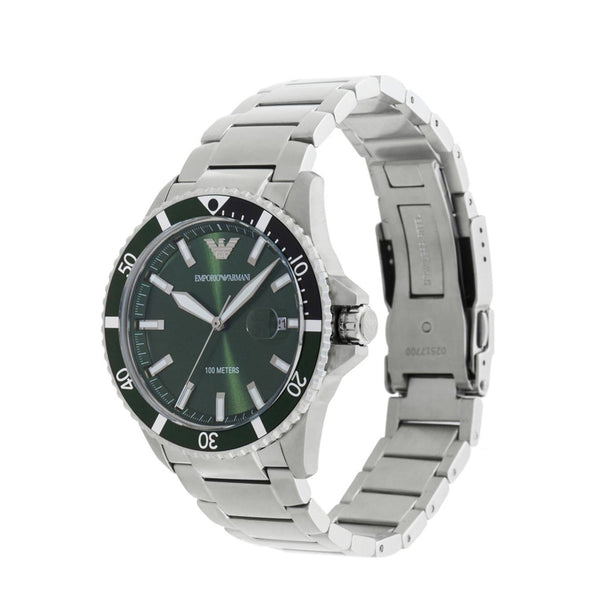 Emporio Armani Green Dial Silver Men's Watch AR11338 - Big Daddy Jewelry #2