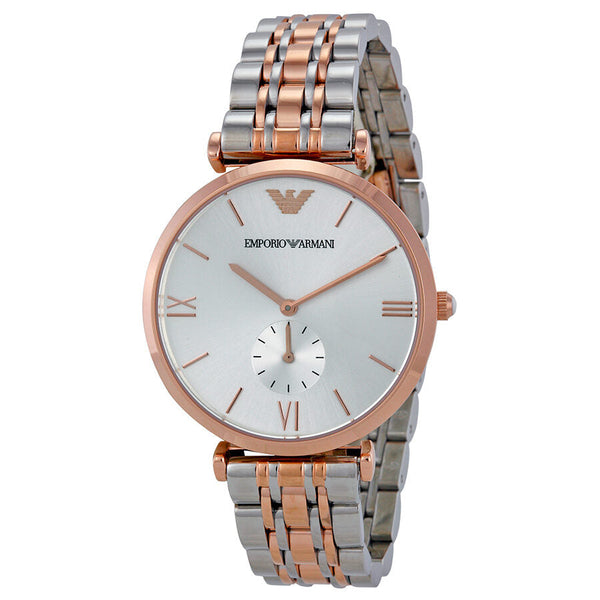 Emporio Armani Silver Dial Two-tone Stainless Steel Bracelet Men's Watch AR1677 - Big Daddy Jewelry