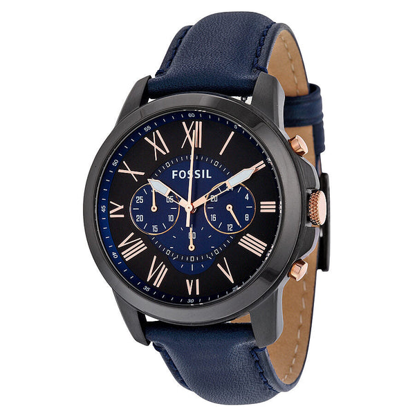 Fossil Grant Chronograph Black and Blue Dial Men's Watch FS5061 - Big Daddy Jewelry