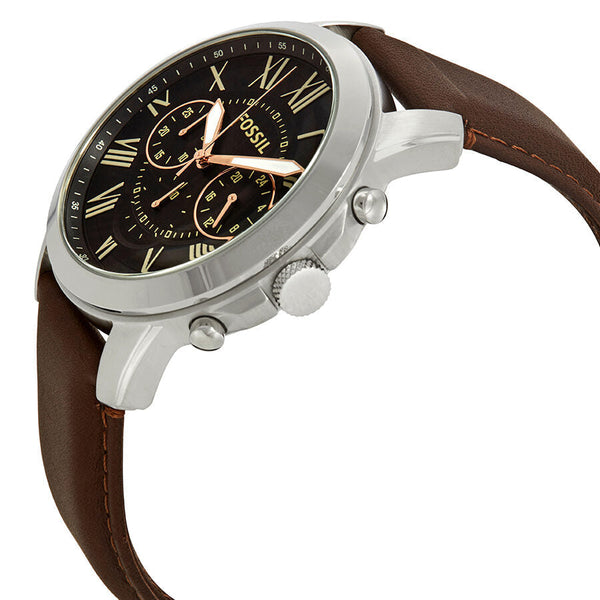 Fossil Grant Chronograph Black Dial Brown Leather Men's Watch FS4813 - Big Daddy Jewelry #2