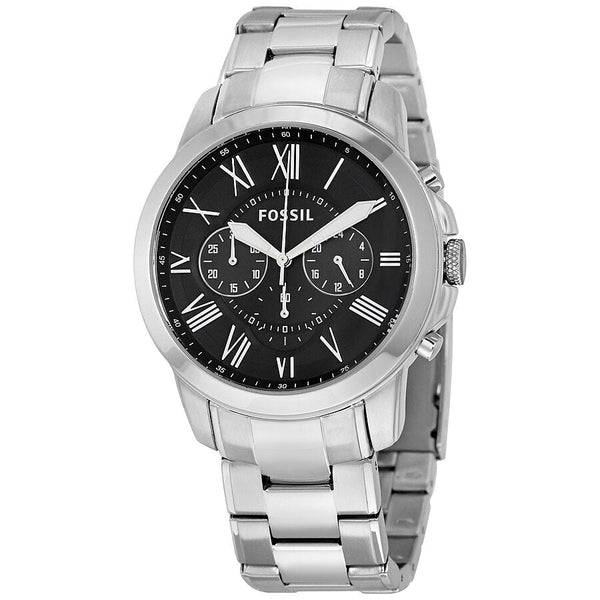 Fossil Grant Chronograph Black Dial Stainless Steel Men's Watch FS4736 - Big Daddy Jewelry