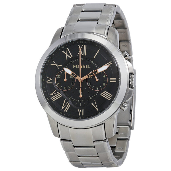 Fossil Grant Chronograph Black Dial Stainless Steel Men's Watch FS4994 - Big Daddy Jewelry