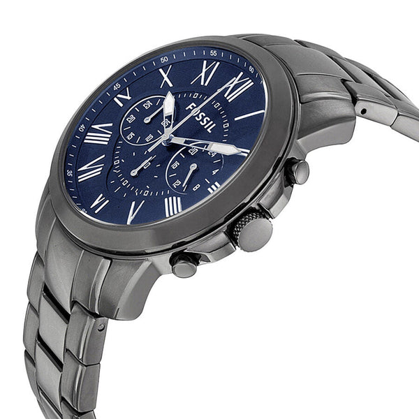 Fossil Grant Chronograph Dark Blue Dial Smoke Ion-plated Watch FS4831 - Big Daddy Jewelry #2