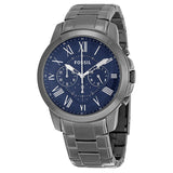 Fossil Grant Chronograph Dark Blue Dial Smoke Ion-plated Watch FS4831 - Big Daddy Jewelry