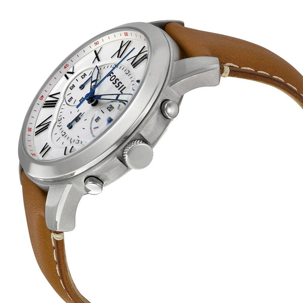 Fossil Grant Chronograph White Dial Tan Leather Men's Watch FS5060 - Big Daddy Jewelry #2
