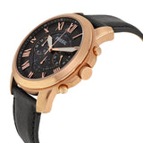 Fossil Grant Grey Dial Chronograph Black Leather Men's Watch FS5085 - Big Daddy Jewelry #2