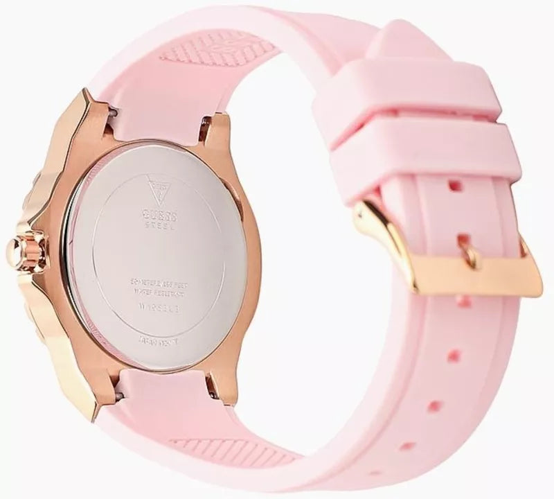 Guess Limelight Crystal Pink Dial Pink Silicone Ladies Watch W1053L3 - Watch