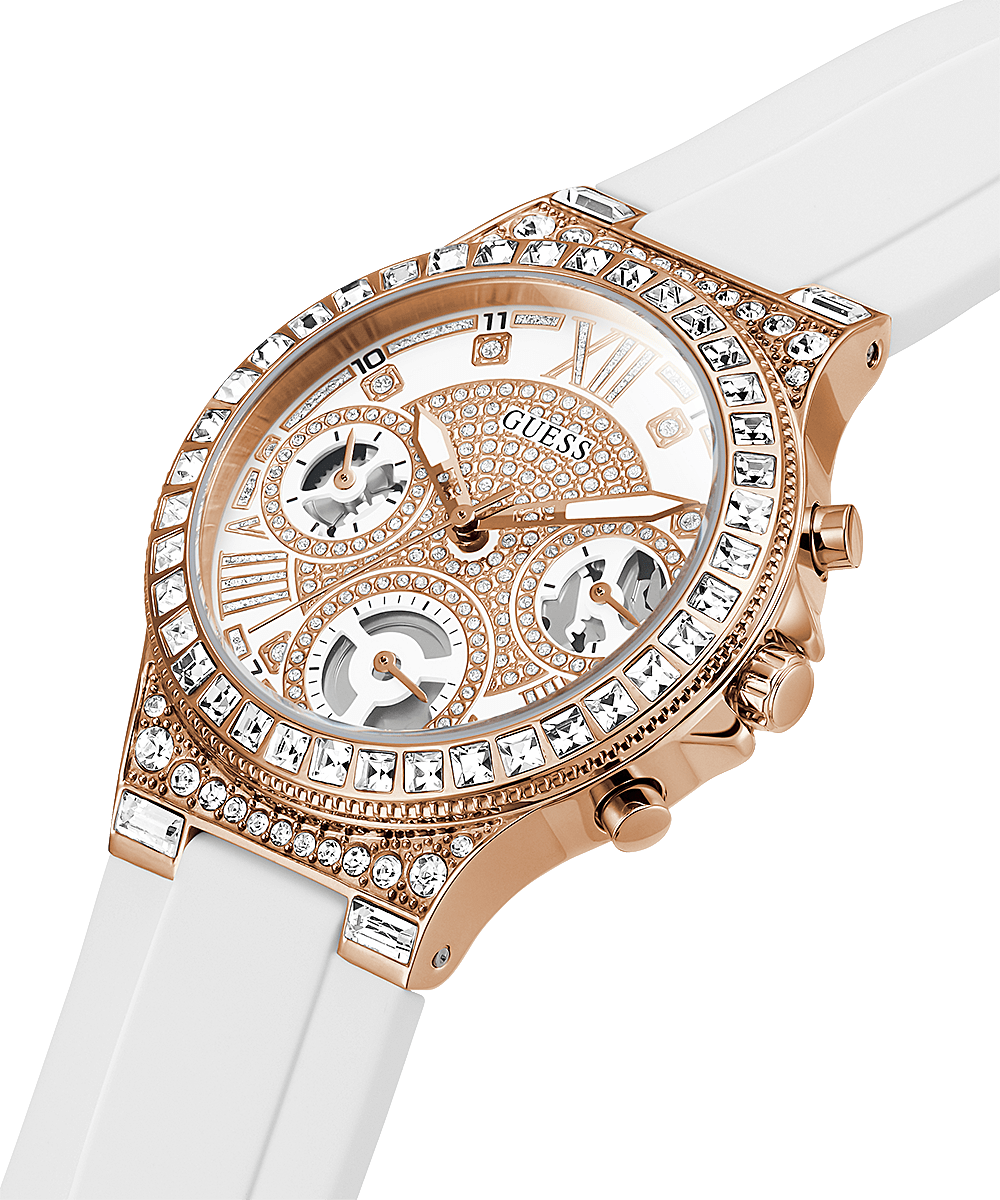 Guess Moonlight Rose Gold Silicone Strap Women’s Watch GW0257L2 - Watch