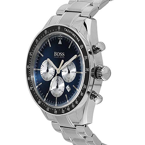 Hugo Boss Chronograph Blue Dial Silver Steel Strap Watch for Men - 1513630 1513630 - Image 4