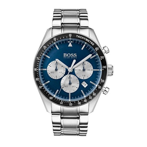Hugo Boss Chronograph Blue Dial Silver Steel Strap Watch for Men - 1513630 1513630 - Image 2