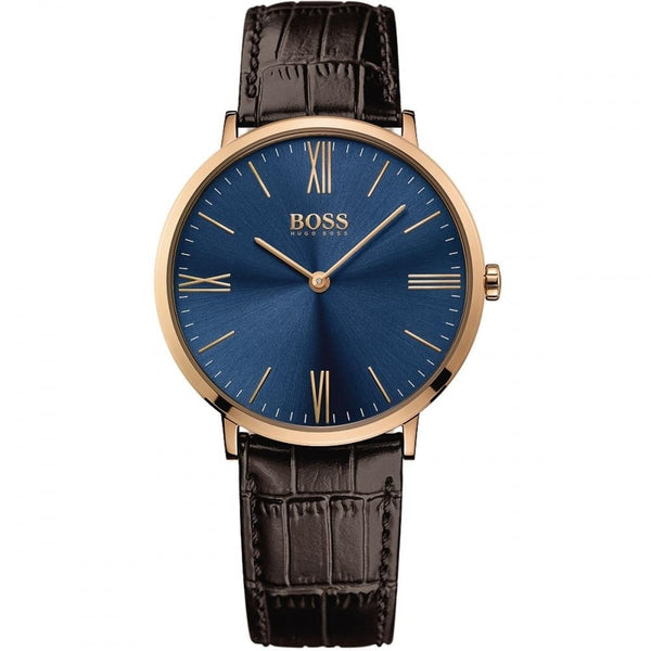 Hugo Boss Jackson Blue Dial Leather Strap Men's Watch 1513458 Water resistance: 30 meters Movement: Quartz