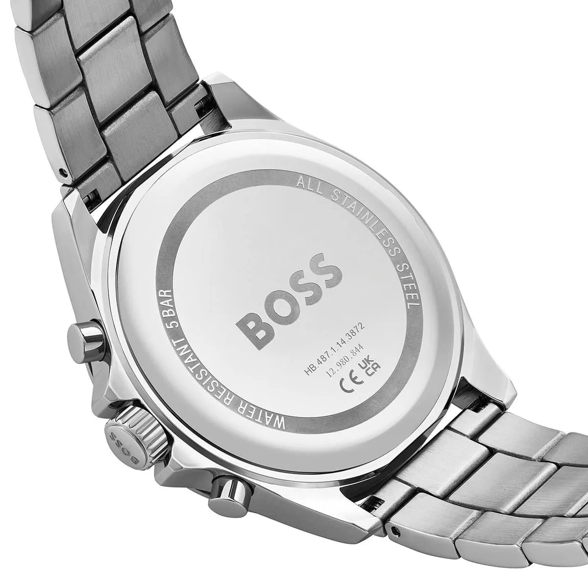 Hugo Boss Troper Chronograph Black Dial Silver Steel Strap Watch For Men - 1514057 1514057 - Image 5