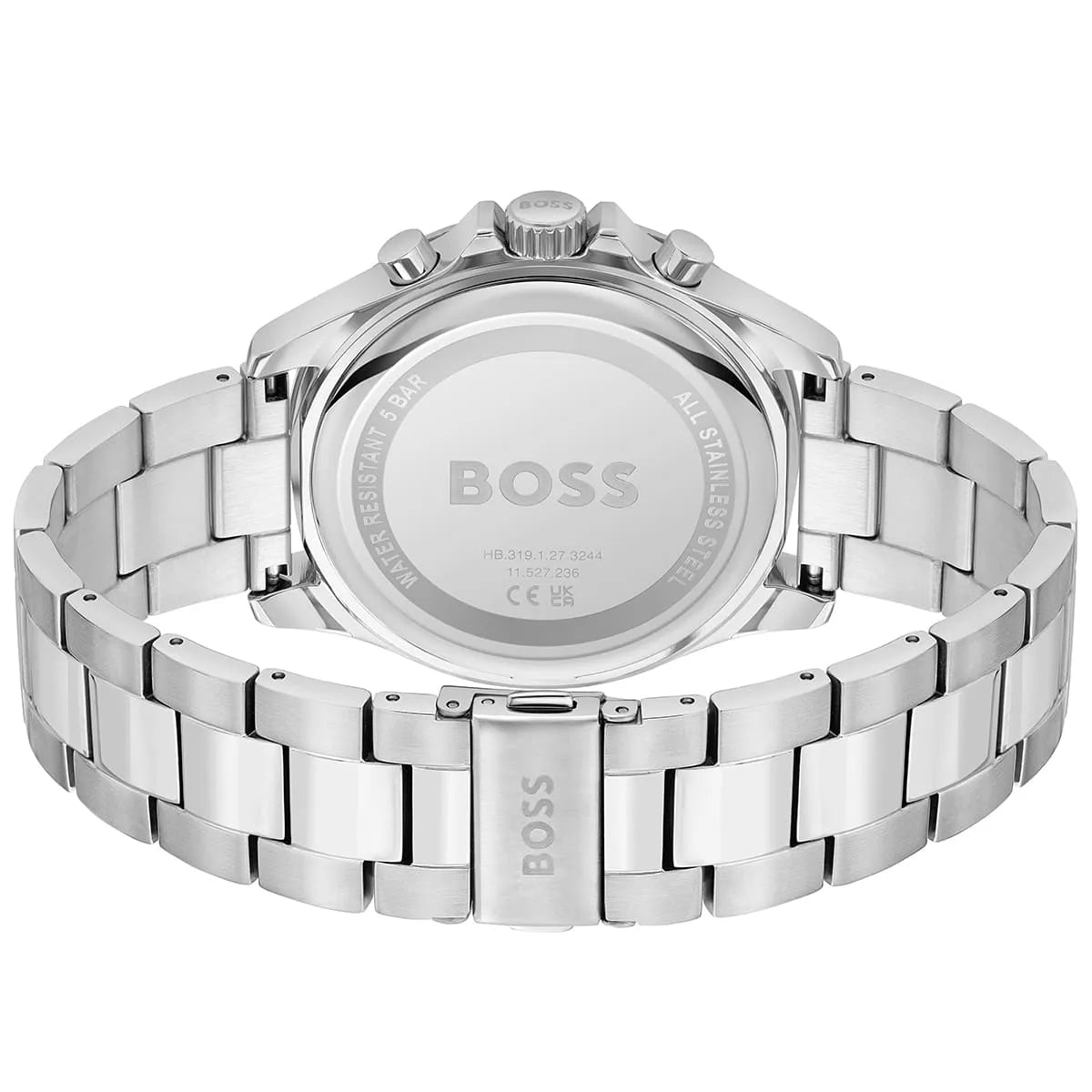 Hugo Boss Troper Chronograph Black Dial Silver Steel Strap Watch For Men - 1514057 1514057 - Image 3