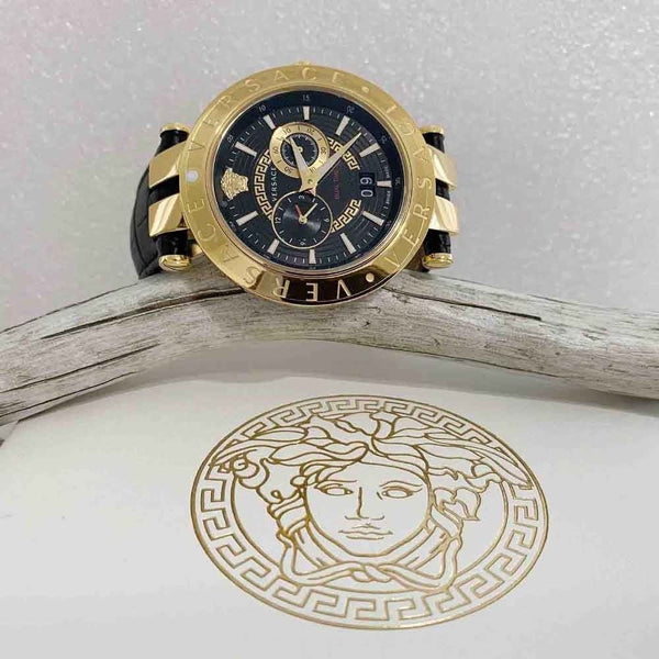 Versace V-Race Black Leather Strap Men's Watch VEBV00119 - Big Daddy Jewelry #2