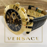 Versace V-Race Black Leather Strap Men's Watch VEBV00119 - Big Daddy Jewelry #3