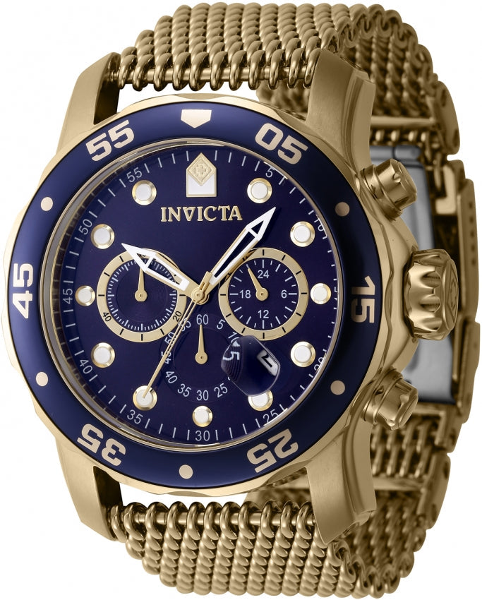 Invicta pro diver chronograph gmt date quartz blue dial men's watch 47239