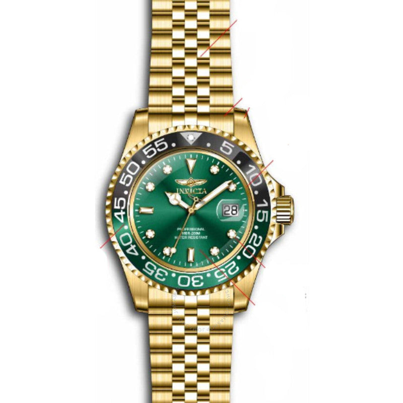 Invicta Pro Diver Quartz Green Dial Sprite Bezel Men's Watch 36044 - Big Daddy Jewelry #2
