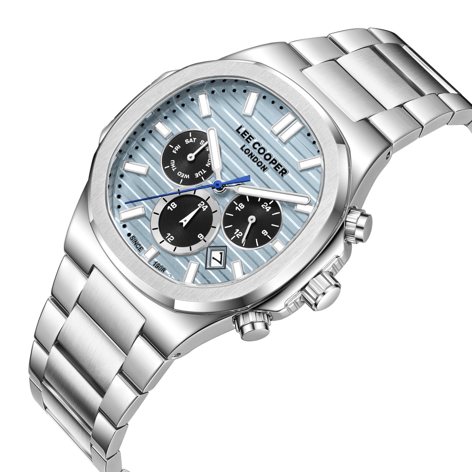 Lee Cooper Gauthier Multifunction Blue Dial Silver Watch - LC08272.300
