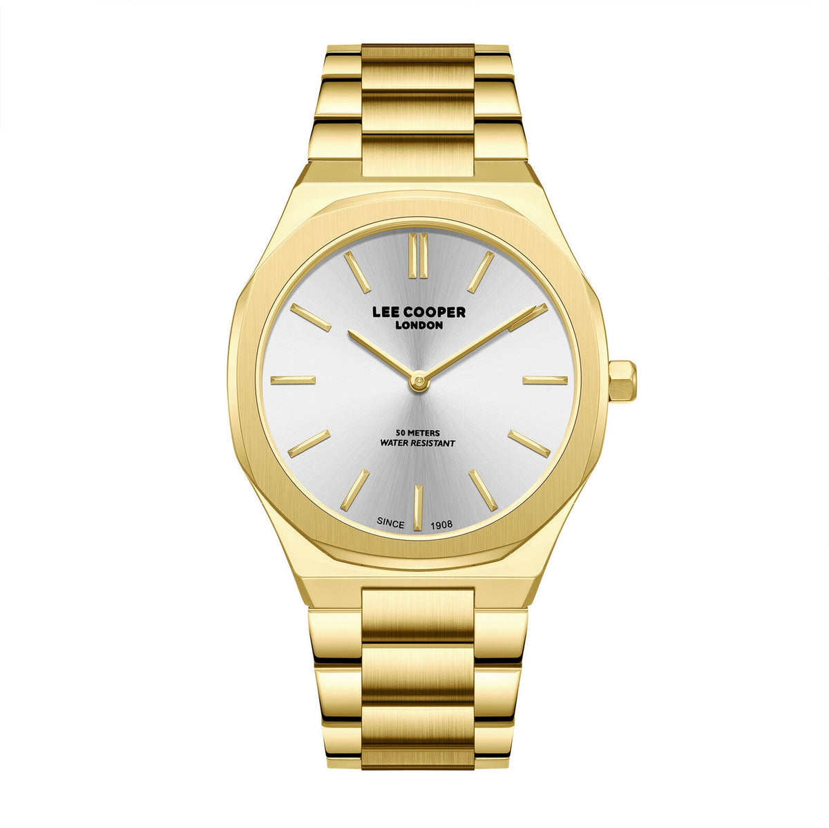 Lee Cooper Classic gold watch with silver dial and gold bracelet
