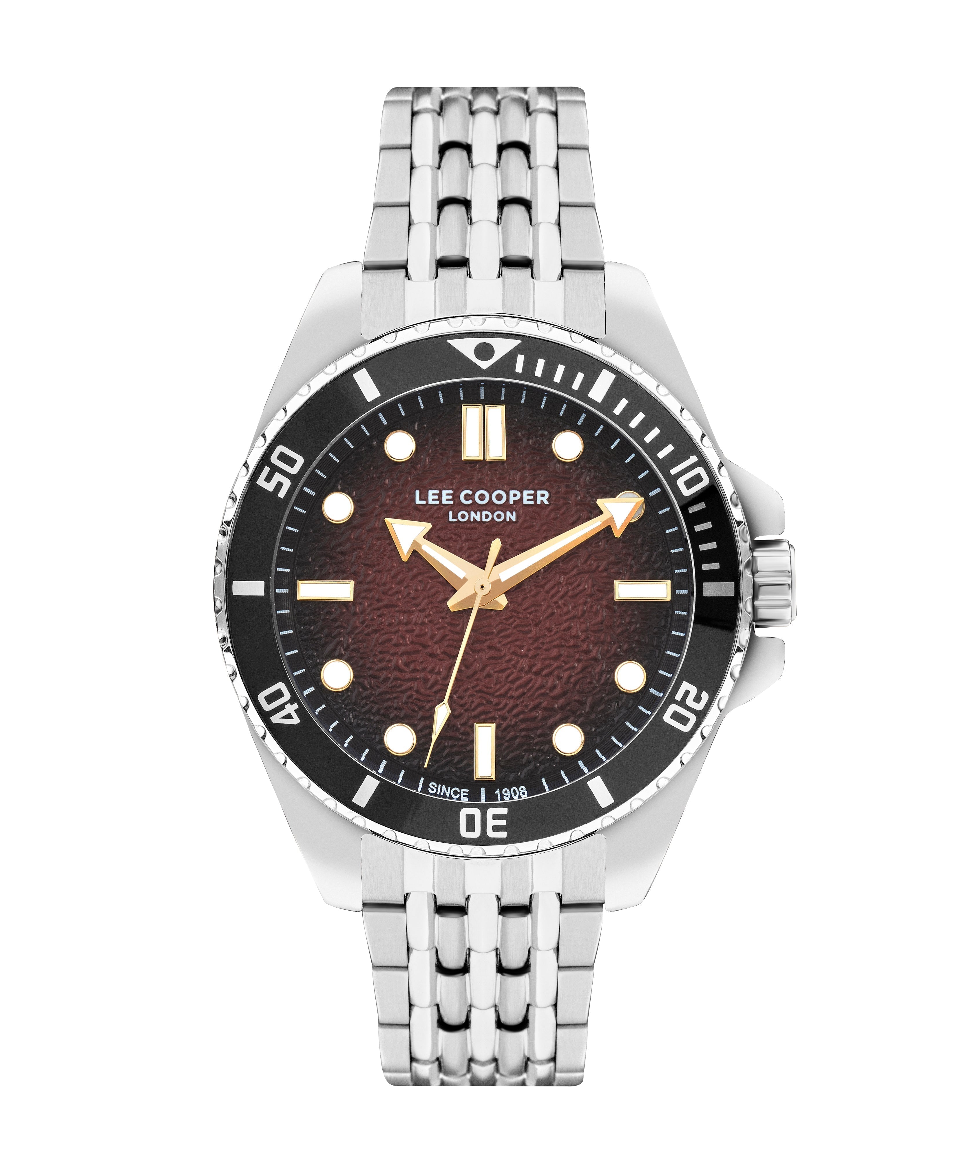 Lee Cooper Men’s 43 MM Silver Analog Red Dial Watch – LC07954.380 - Watch